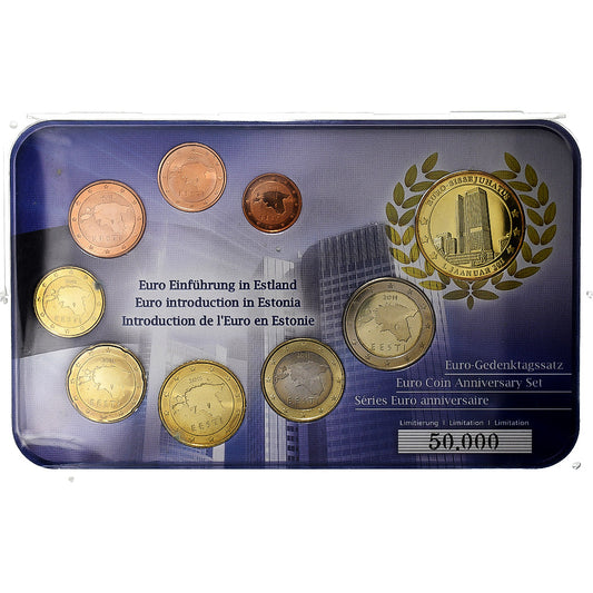 Estonia

Set de 1 ct. - 2 euros + ficha

10.º aniversario - Introducción del euro