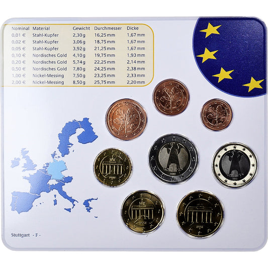 Alemania,

1 céntimo a 2 euros,

BU