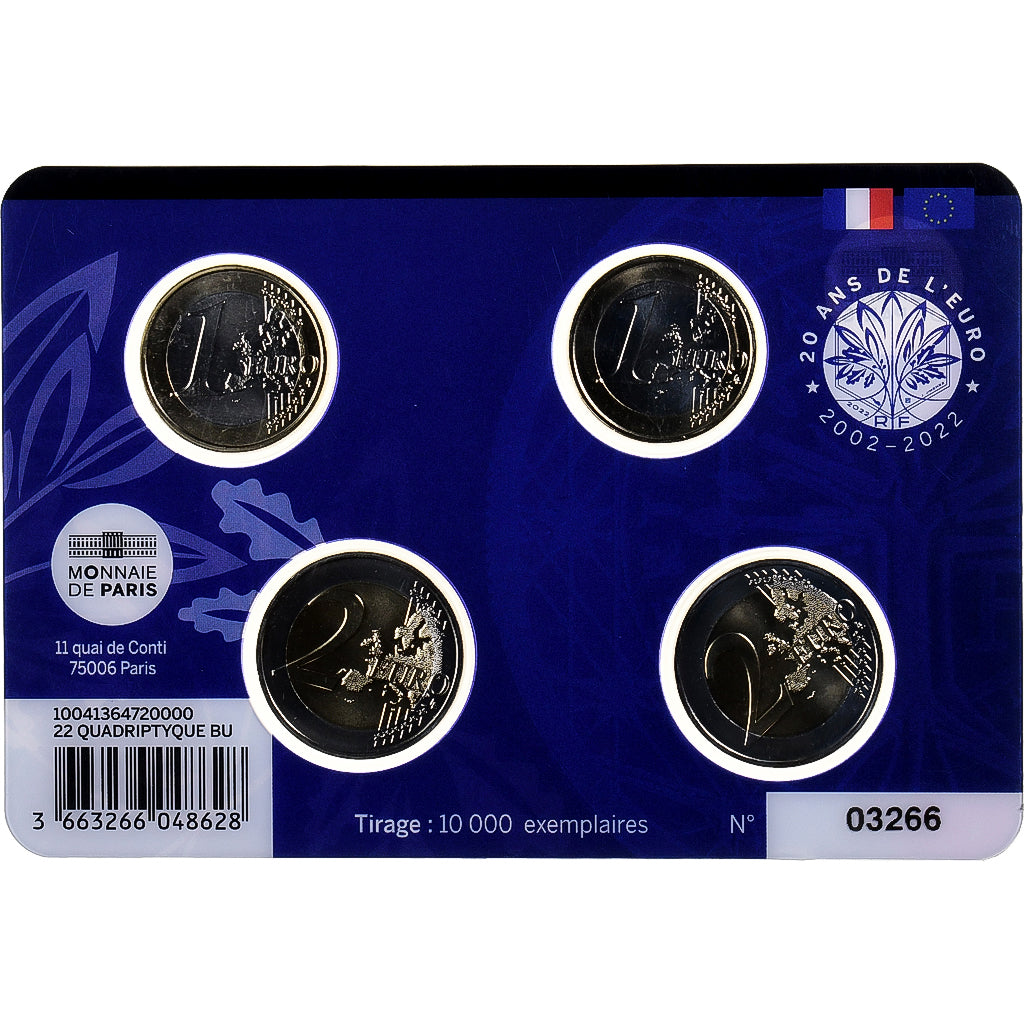 Francia, 
  
  1€ y 2€ x 2, 
  
  20 años del euro