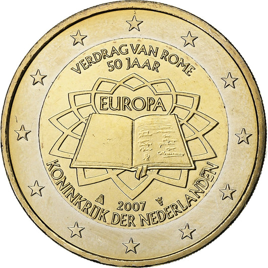 Países Bajos, 
  
  2 euros, 
  
  Tratado de Roma