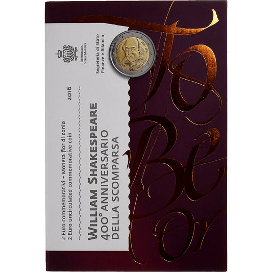 San Marino,

2 euros,

William Shakespeare
