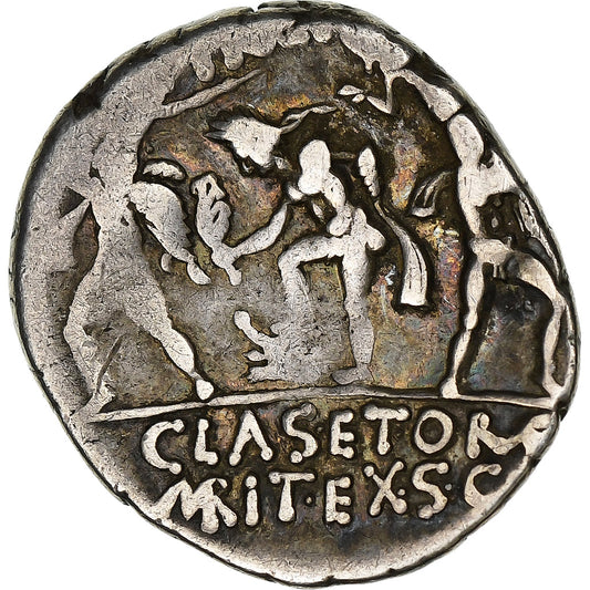 Sexto Pompeyo, 
  
  Denario, 
  
  37-36 a.C.
