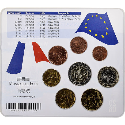Francia, 
  
  1 céntimo a 2 euros, 
  
  Salón de Berlín Feria Mundial del Dinero