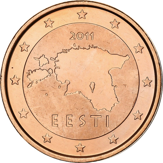 Estonia, 
  
  2 céntimos de euro, 
  
  BU