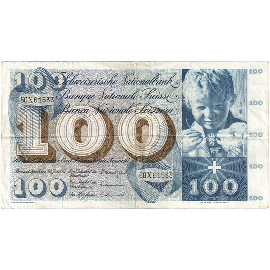 Suiza, 

100 francos, 

30 de junio de 1967
