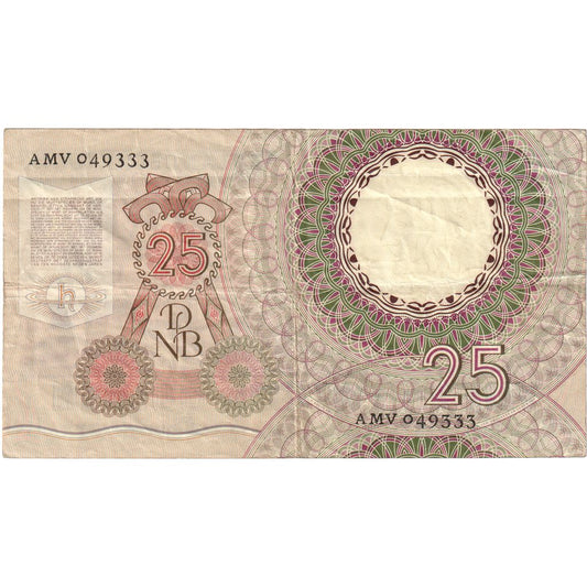 billete de banco, 
  
  Países Bajos, 
  
  25 florines