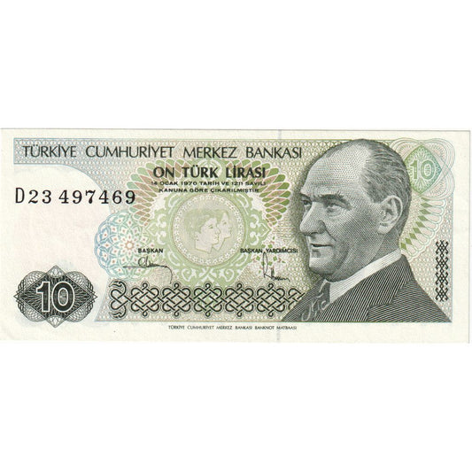 Turquía, 

10 liras, 

SIN Cálculo (65-70)