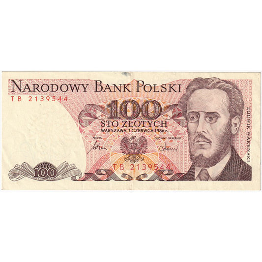 Polonia, 
  
  100 zlotych, 
  
  1986-06-01