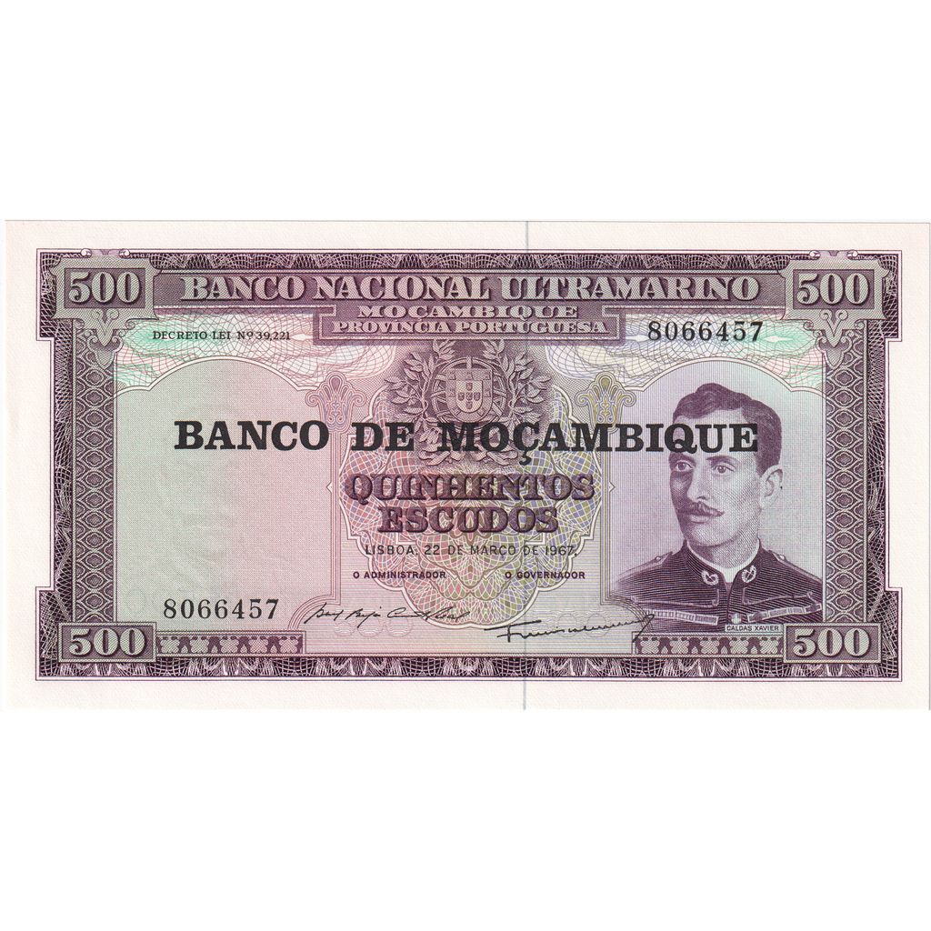 Mozambique, 
  
  500 escudos, 
  
  1967-03-22