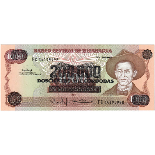 Nicaragua, 
  
  200, 
  
  000 córdobas en 1000 córdobas