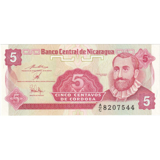 Nicaragua, 
  
  5 Centavos, 
  
  UNC(65-70)