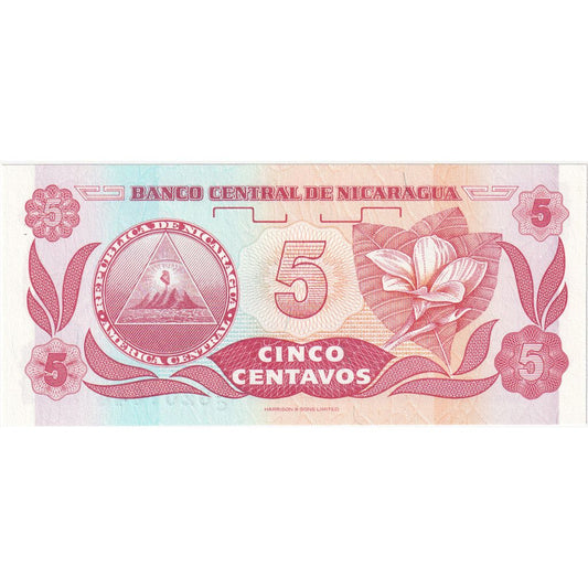Nicaragua, 
  
  5 Centavos, 
  
  UNC(65-70)