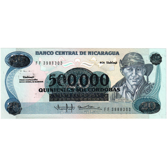 Nicaragua, 
  
  500, 
  
  000 córdobas en 20 córdobas