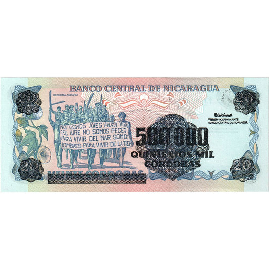 Nicaragua, 
  
  500, 
  
  000 córdobas en 20 córdobas