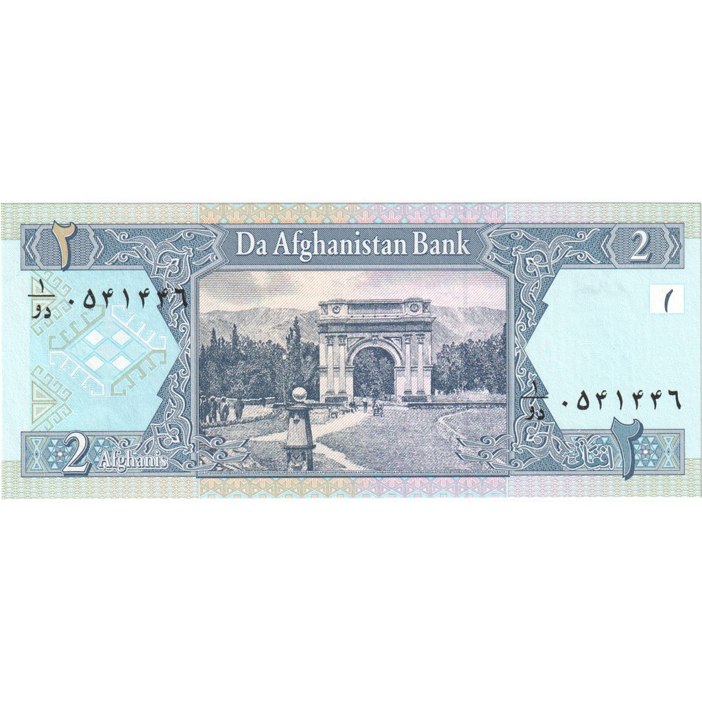 Afganistán, 
  
  2 afganos, 
  
  UNC(65-70)