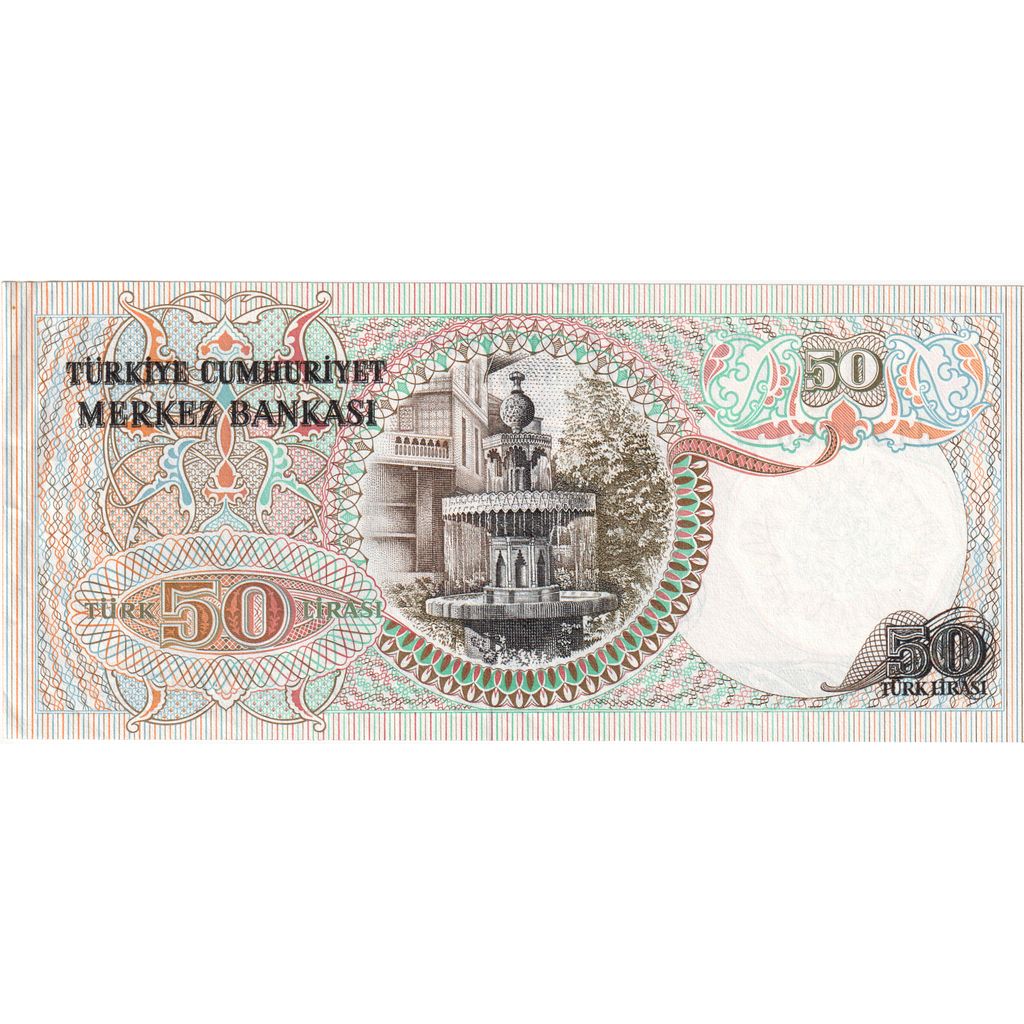 Turquía, 

50 liras, 

Fecha anterior: 14/10/1970