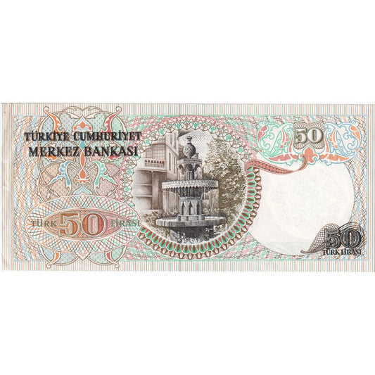 Turquía, 

50 liras, 

Fecha anterior: 14/10/1970