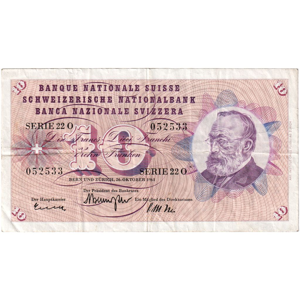 Suiza, 

10 Franken, 

1964-10-26