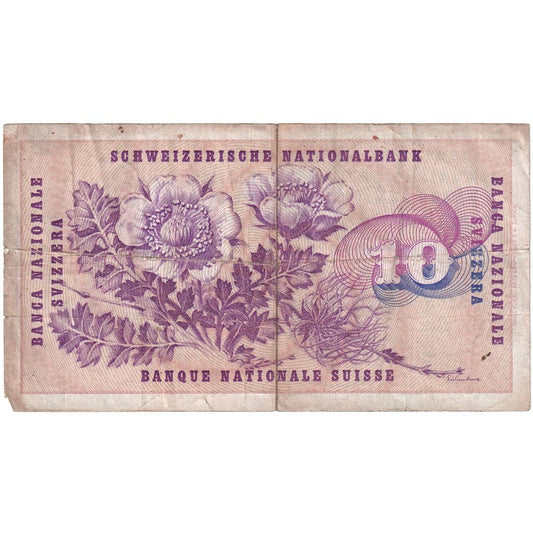 Suiza, 

10 Franken, 

15 de enero de 1969
