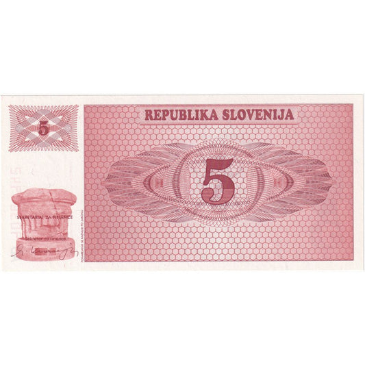 Eslovenia, 
  
  5 (Tolarjev), 
  
  UNC(65-70)