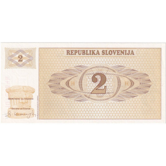 Eslovenia, 
  
  2 (Tolarjev), 
  
  UNC(65-70)