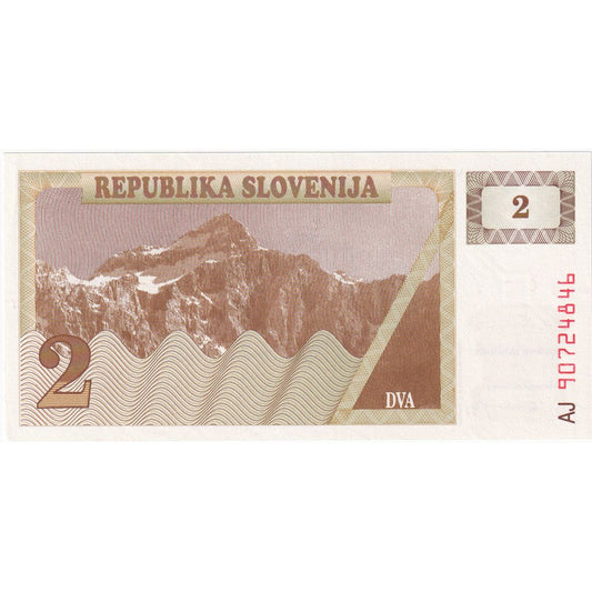Eslovenia, 
  
  2 (Tolarjev), 
  
  UNC(65-70)