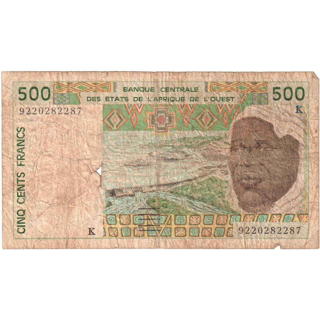 Estados de África Occidental, 

500 francos, 

VF (20-25)