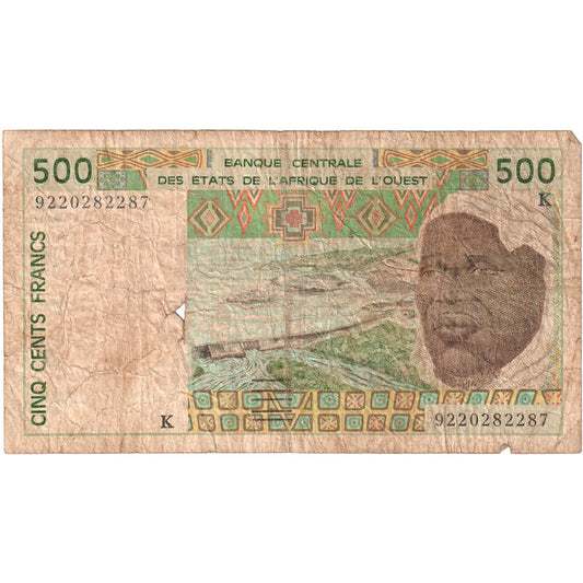 Estados de África Occidental, 

500 francos, 

VF (20-25)