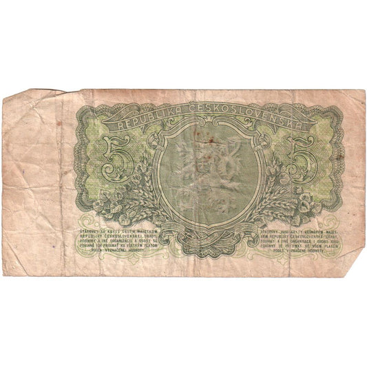 checoslovaquia, 
  
  5 coronas, 
  
  FV(20-25)