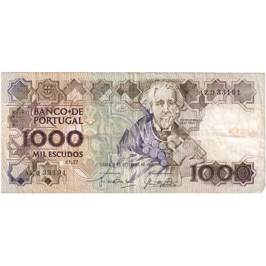 Portugal, 
  
  1000 escudos, 
  
  1987-09-03