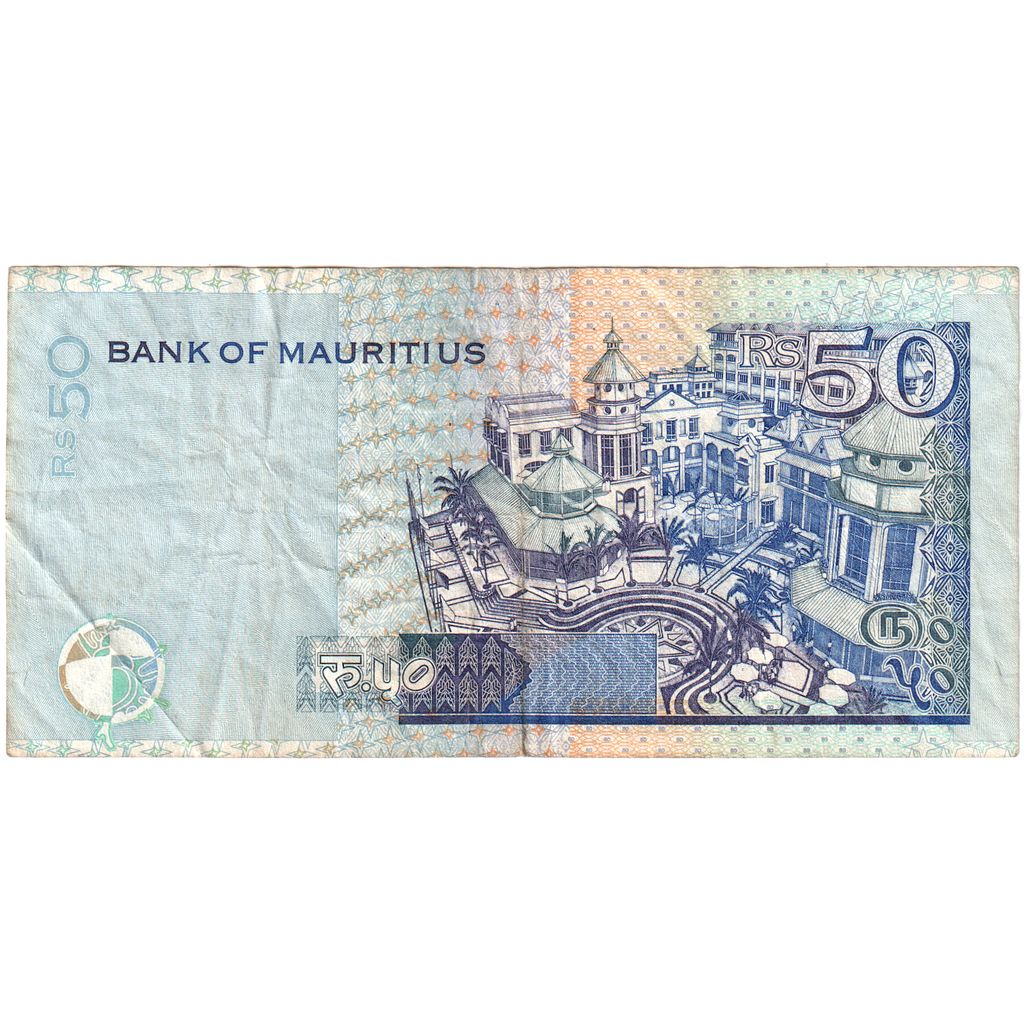 Mauricio, 

50 rupias, 

VF (30-35)