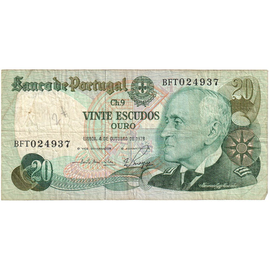 Portugal, 
  
  20 escudos, 
  
  1978-10-04