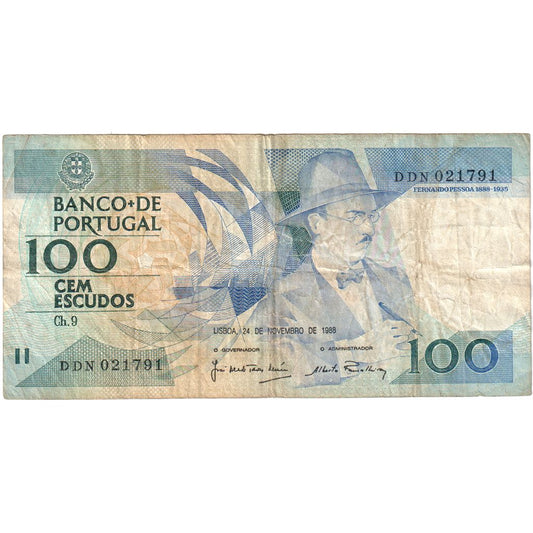 Portugal, 
  
  100 escudos, 
  
  1988-11-24