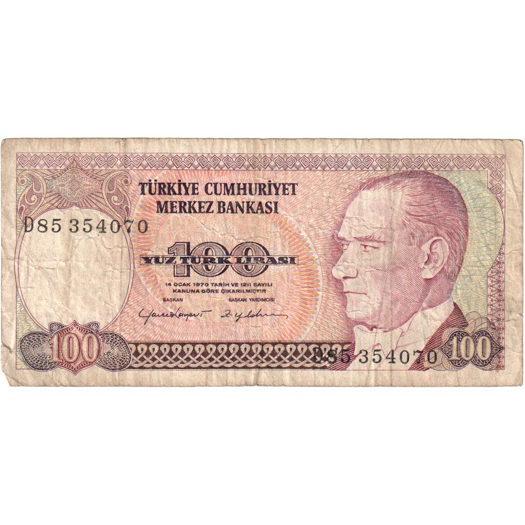 Turquía, 

100 liras, 

VF(20-25)