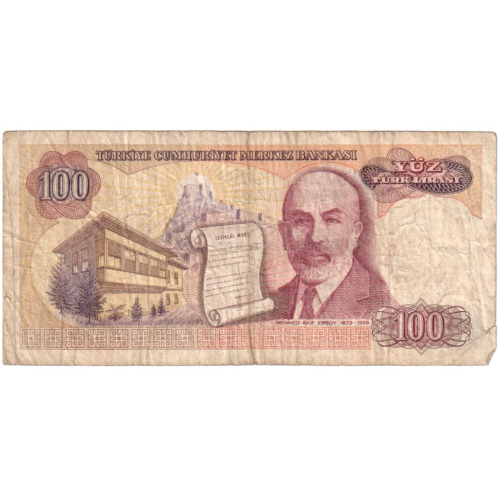Turquía, 

100 liras, 

VF(20-25)
