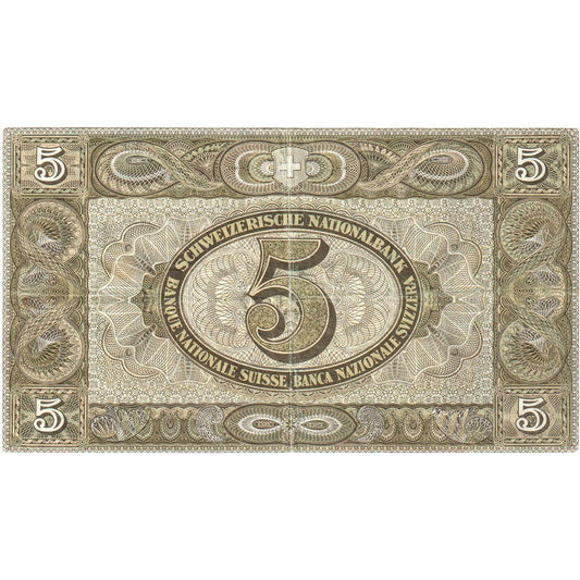 Suiza, 

5 Franken, 

20 de enero de 1949