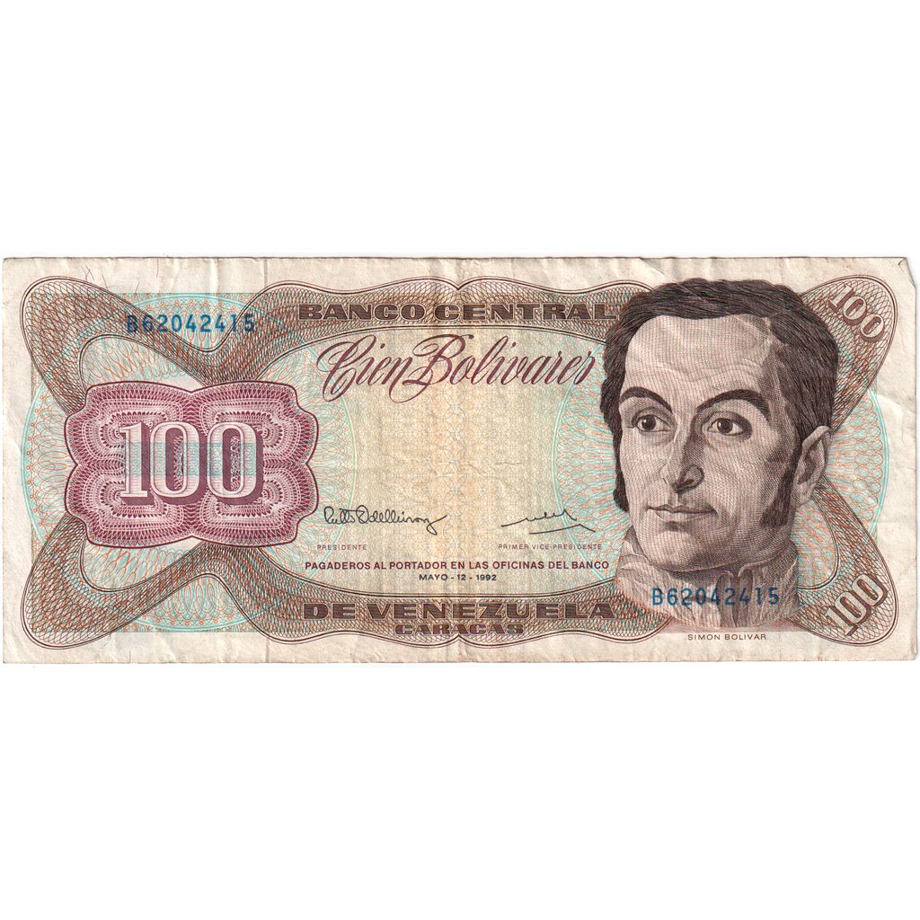 Venezuela, 
  
  100 bolívares, 
  
  1992-12-08