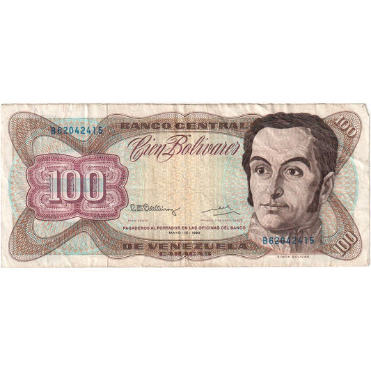 Venezuela, 
  
  100 bolívares, 
  
  1992-12-08