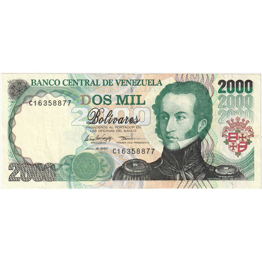 Venezuela, 
  
  2000 bolívares, 
  
  1997-06-16