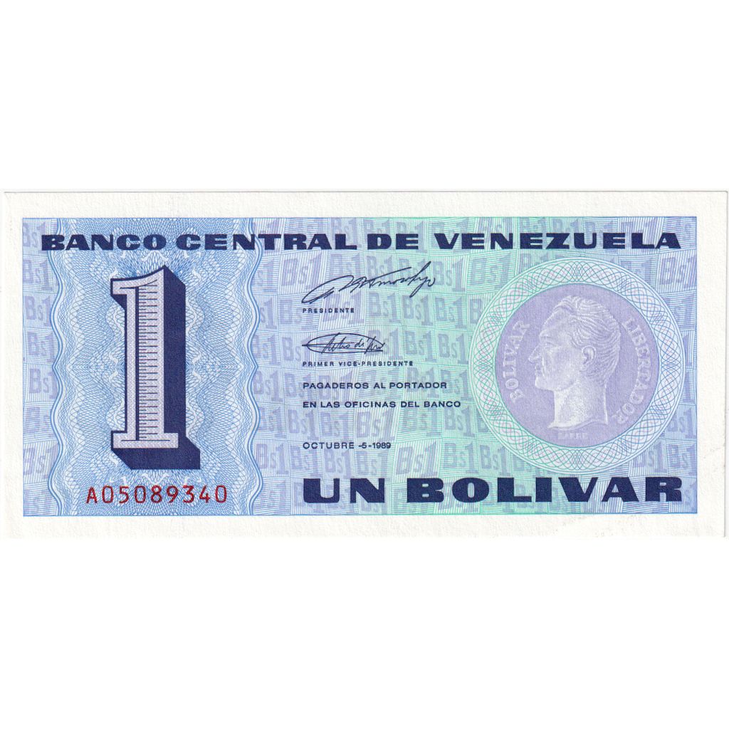 Venezuela, 

1 Bolívar, 

1989-10-05