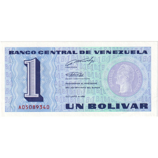 Venezuela, 

1 Bolívar, 

1989-10-05