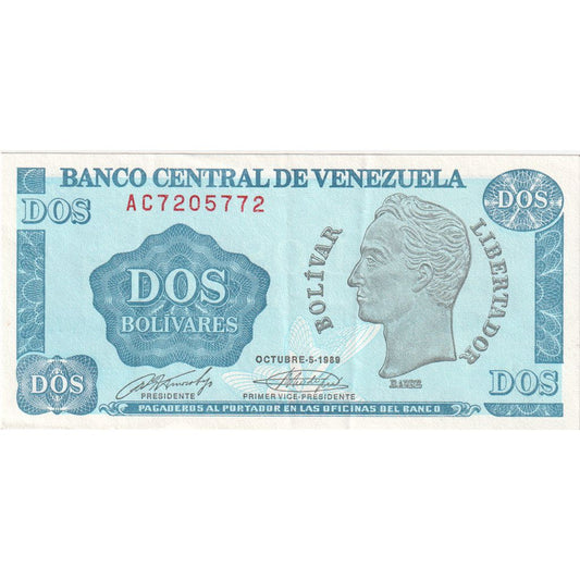 Venezuela, 
  
  2 bolívares, 
  
  1989-10-05