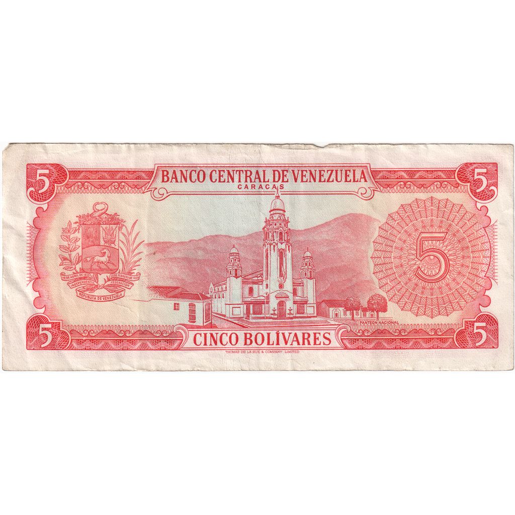 Venezuela, 
  
  5 bolívares, 
  
  1974-01-29