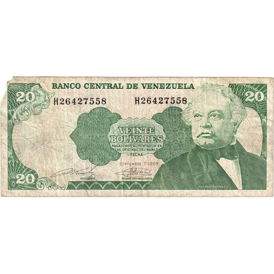 Venezuela, 
  
  20 bolívares, 
  
  1989-09-07
