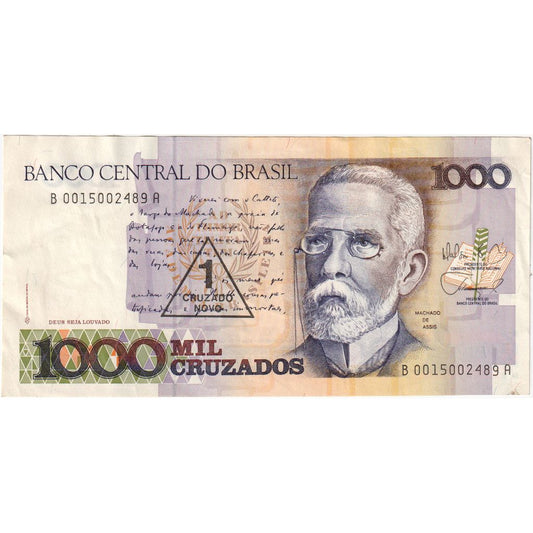 Brasil, 
  
  1 Cruzado Novo sobre 1000 Cruzados, 
  
  UA(55-58)