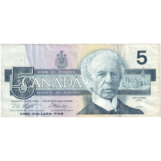 Canadá, 

5 dólares, 

EF(40-45)