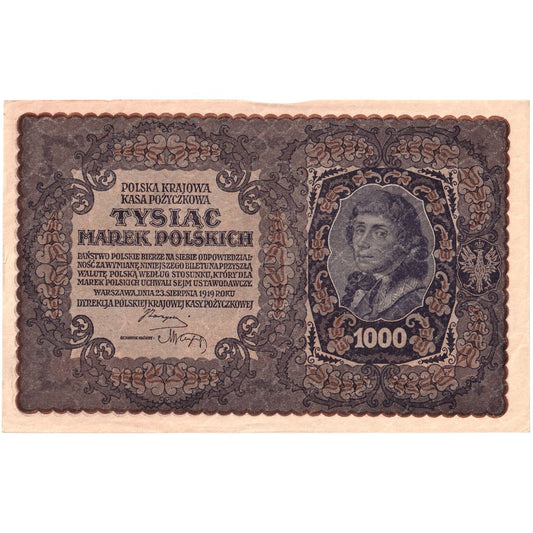 Polonia, 
  
  1000 Mark, 
  
  1919-08-23