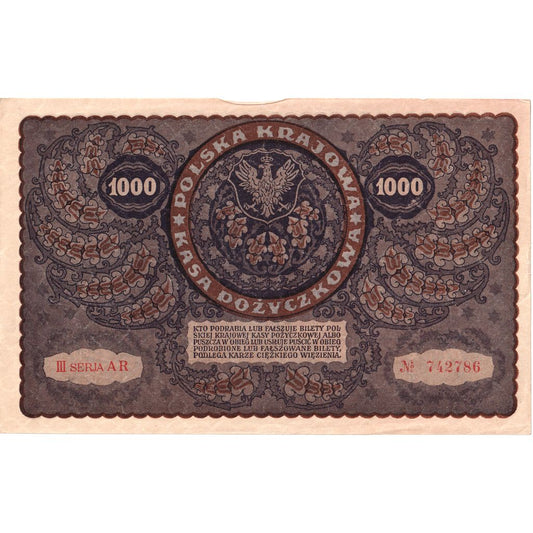 Polonia, 
  
  1000 Mark, 
  
  1919-08-23