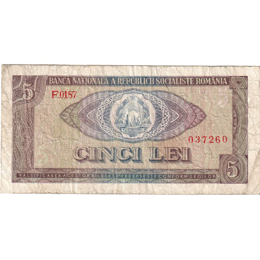 Rumania, 
  
  5 lei, 
  
  FV(20-25)