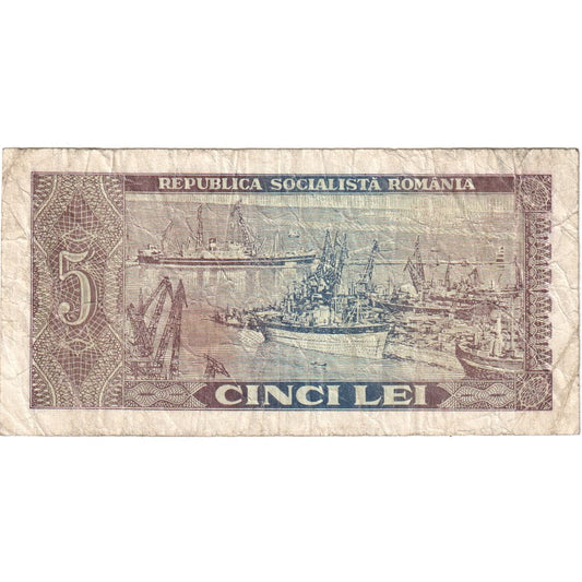 Rumania, 
  
  5 lei, 
  
  FV(20-25)